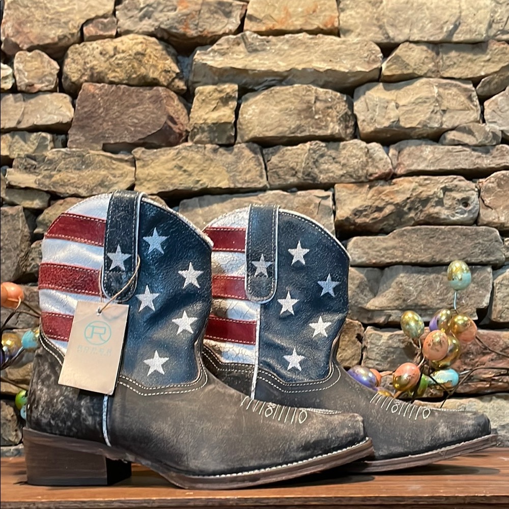 Roper American Beauty Flag Women’s Ankle Booties